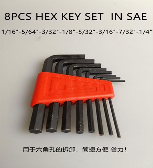 8PCS Blacken Plated Hex Key Set in a Plastic Holder (FY1408H1)