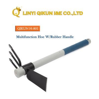 H-801 Construction Hardware Hand Tools Multifunction Hoe with Rubber Handle