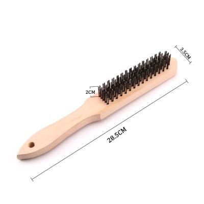 2022 Hot Sell Wire Brush for Cleaning 5*16 European Style Grass Tree Wooden Handle Wire Brush