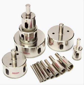 14PCS Diamond Hole Saw Set Electroplated Finish for Glass