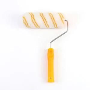 2020 New White Polyester Fiber Orange Stripes Roller Orange Plastic Handle Paint Roller Brush