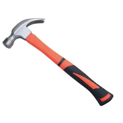 Wholesale Consitruation Tools 45#Carbon Steel 8oz Claw Hammer with Fiber Glass Handle