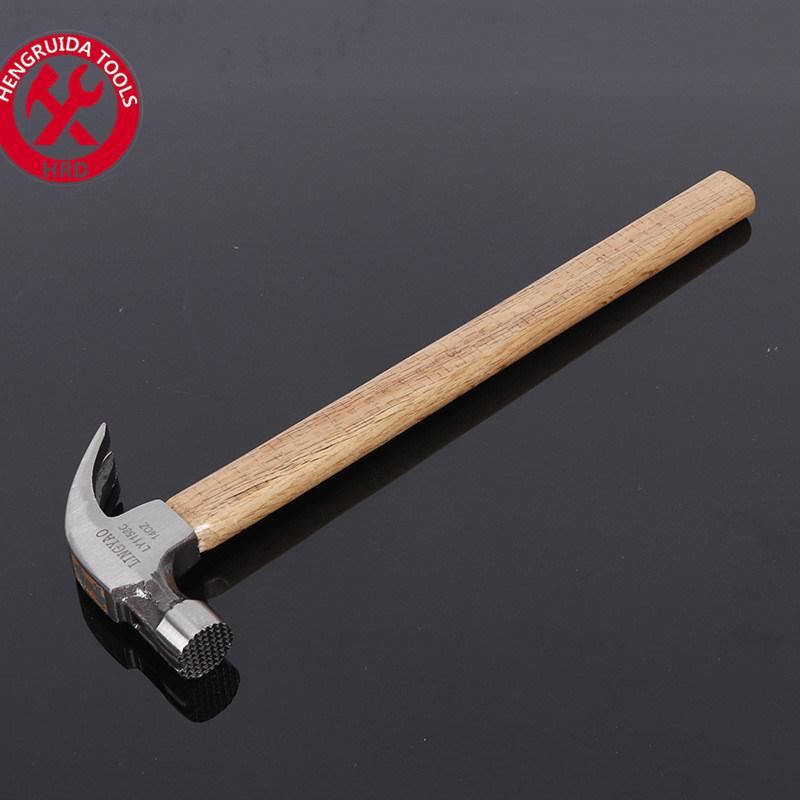 Claw Hammer with Long Wooden Handl Laser Curved Scale