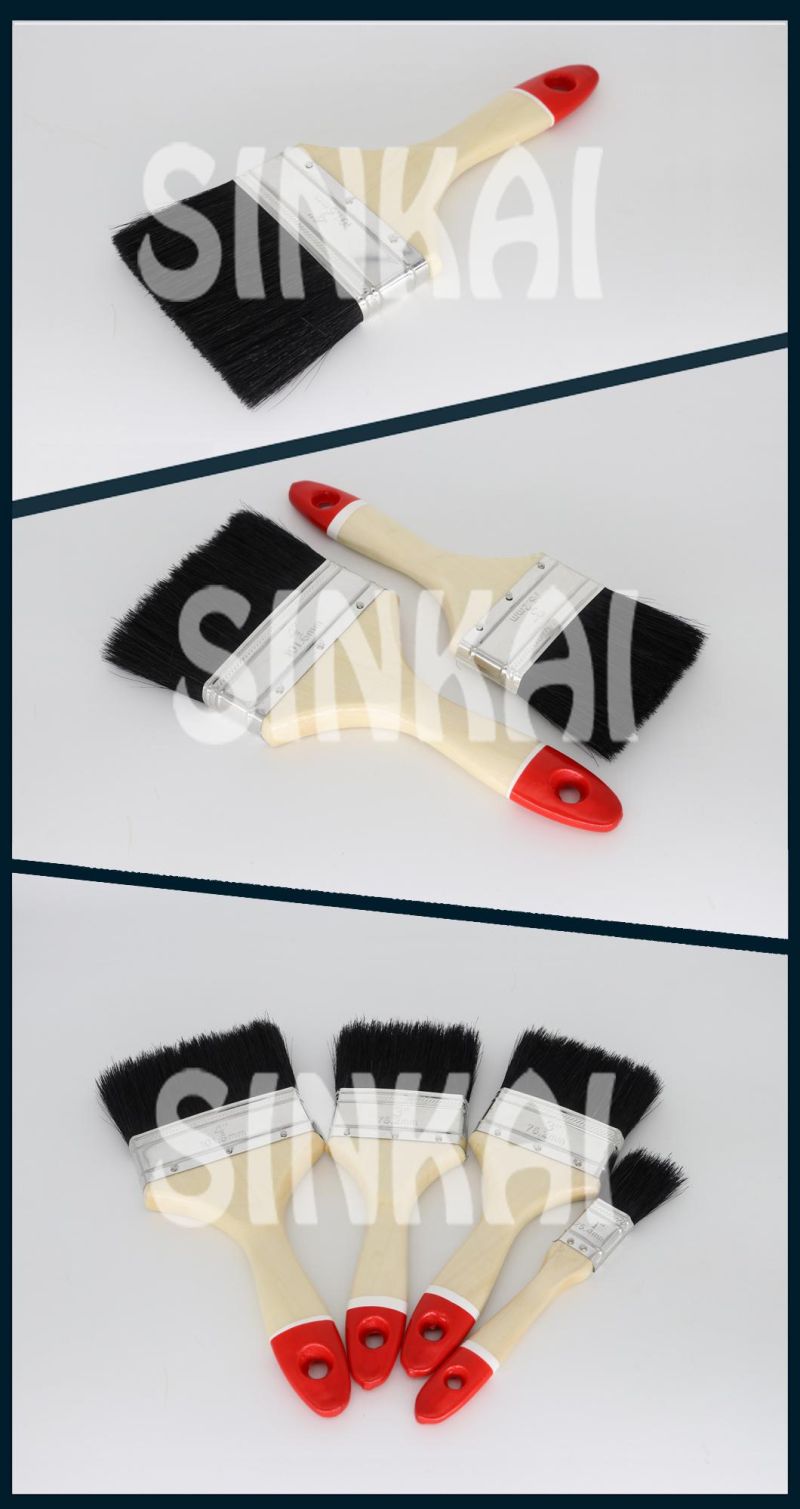 Painting Brush with Vanish Wooden Handle for Cleaning Use