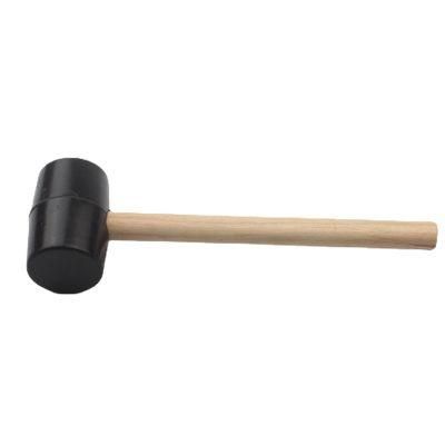 1000g Black Round Wooden Handle Rubber Outdoor Activity