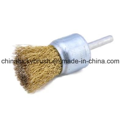 25mm Steel Wire End Polishing Brush with Shaft /Mini Steel Wire Grinding Industrial Brush with Shaft/Wheel for Drill (YY-063)