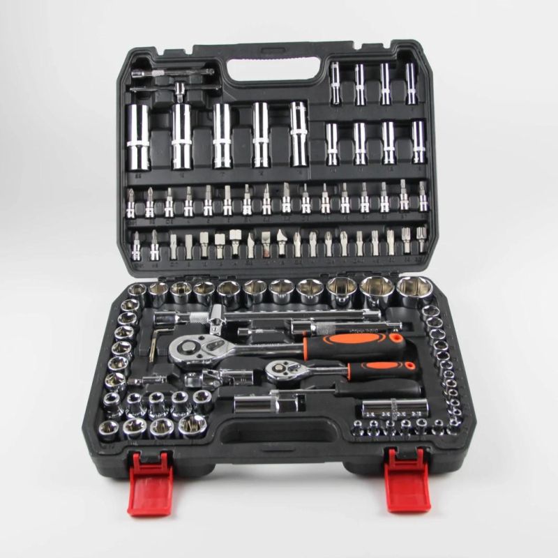 Goldmoon 108PCS Cr-V Adjustable Hand Tool Set Ratchet Wrench for DIY Level