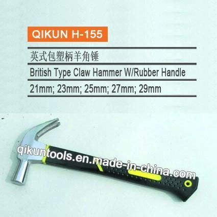 H-152 Construction Hardware Hand Tools Black Head Claw Hammer with Fiberglass Handle