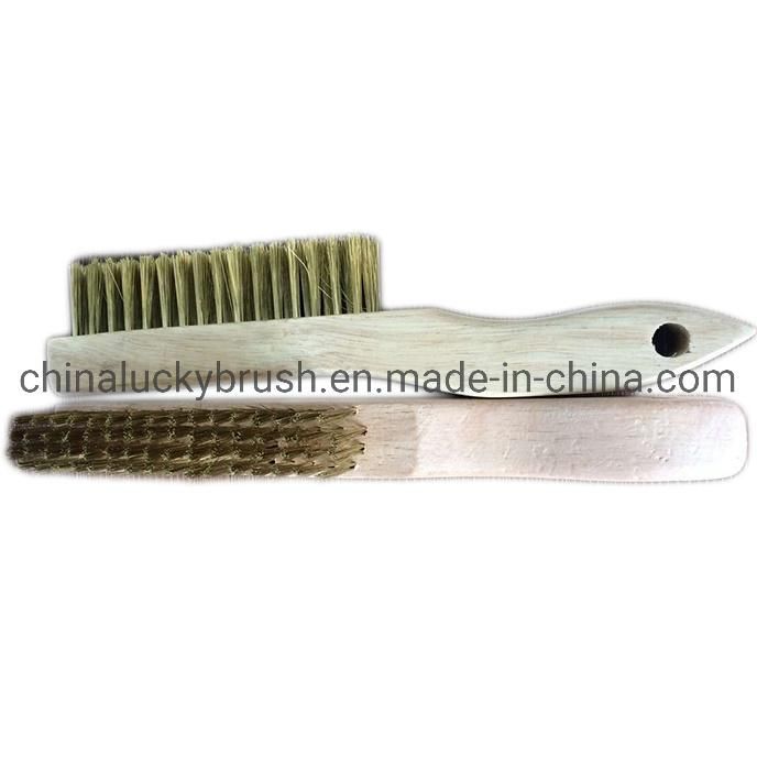 Wooden Handle Nylon Wire Cleaning Brush/Wood Steel Wire Cleaning or Polishing or Rust Removal Deburring Brush (YY-673)