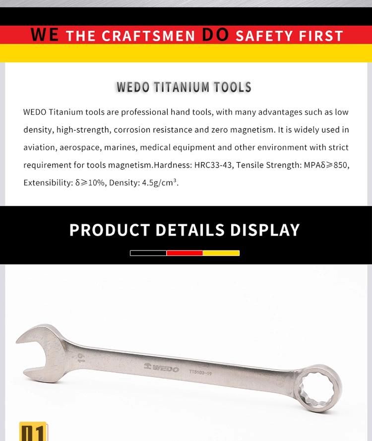 WEDO Titanium Spanner Combination Wrench Light Weight Non-Magnetic Corrosion Resistant