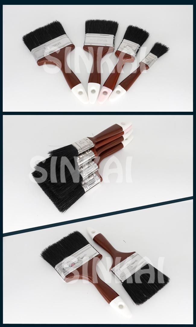 Paint Brush Plastic Handle with Black Bristle Material