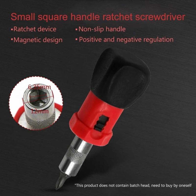 Small Square Handle Ratchet Screwdriver, 6.35mm Inner Hexagon Socket, Mini Ratchet Screwdriver