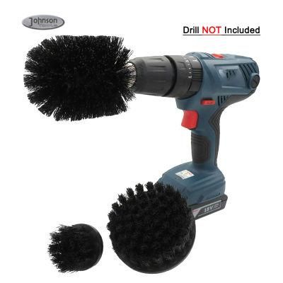 Black Color 3 Pieces Scrub Foam Electric Sponge Nylon Drill Brush Attachment Sets for Cleaning Paint Remove