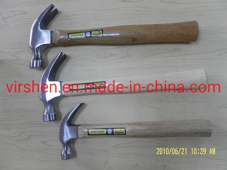 High Quality Wood Claw Hammer Nail Hammer with Wood Handle