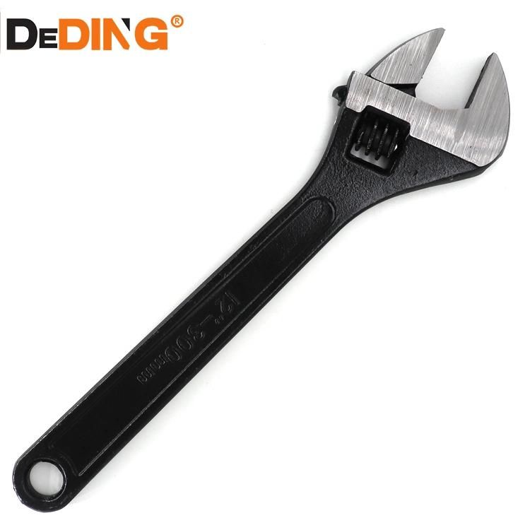 Black Lacquer Plated Thread Steel Polished Adjustable Spanner