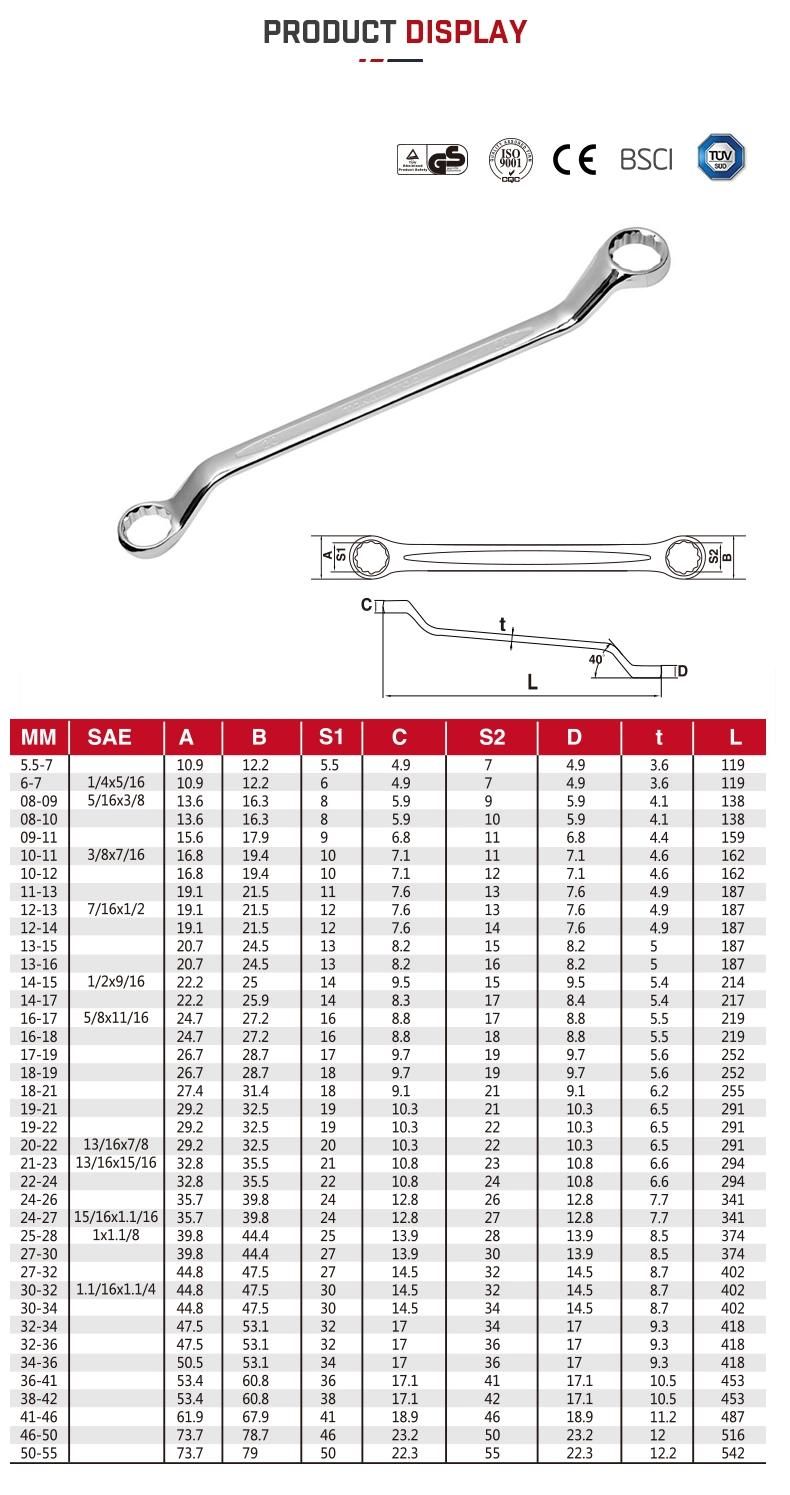 8-Piece Plastic Case Double Ring Offset Spanner