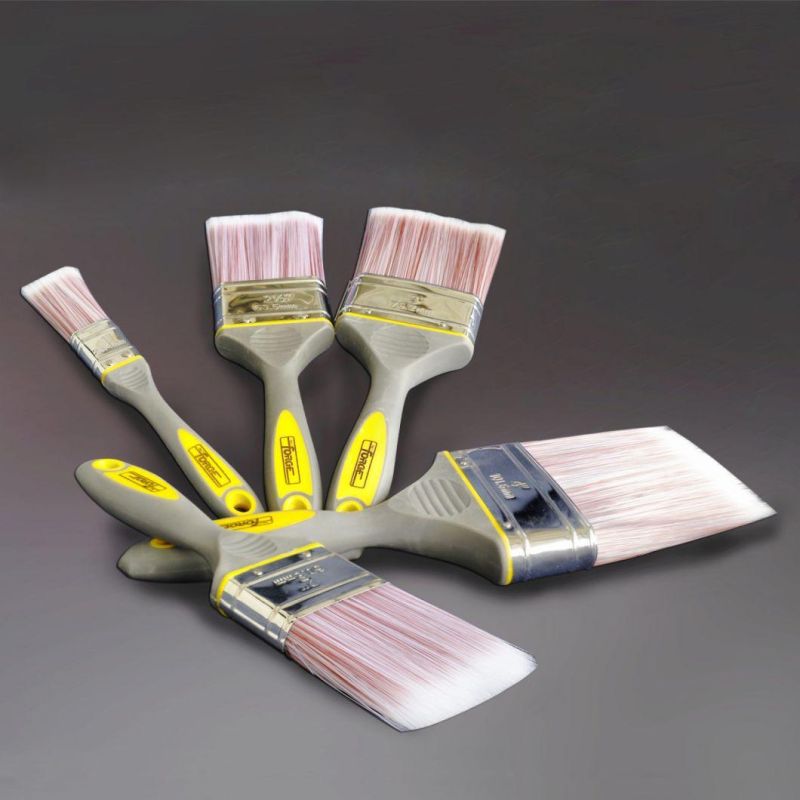 4" Painting Tools Paint Brush with Sharpened Synthetic Bristles and TPR Handle