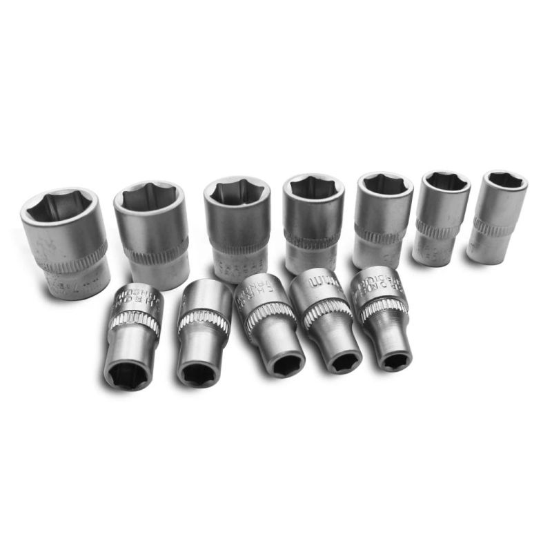 Hand Tools 13PCS Cr-V Steel Satin Chrome Plated 3/8" Drive Socket Set