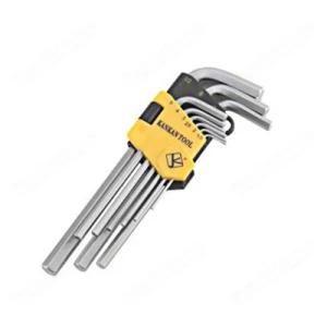 9PCS Medium Long Hex Key Set Chromed Wrench for Hardware Hand Tools