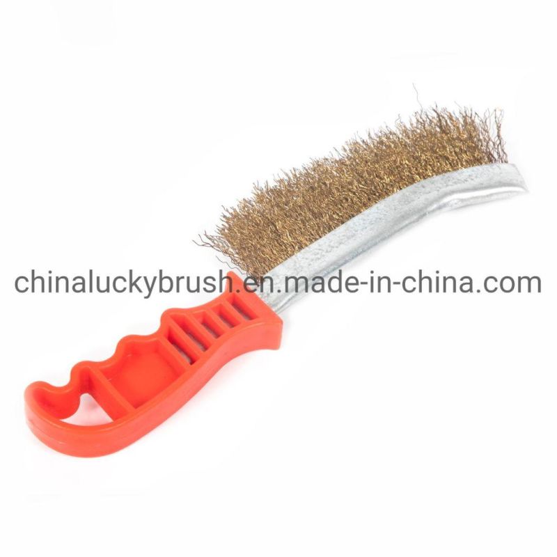 Stainless Steel Plastic Handle Knife Brush/Plastic Handle Steel Wire Cleaning or Polishing Brush Hardware Tool (YY-069)