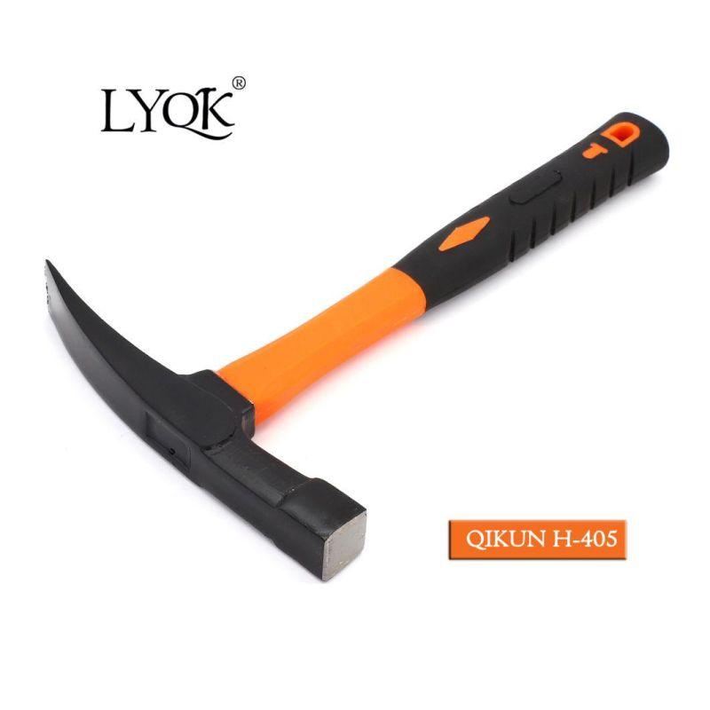 H-404 Construction Hardware Hand Tools Fiberglass Rubber Handle German Type Bricklayer Mason Hammer