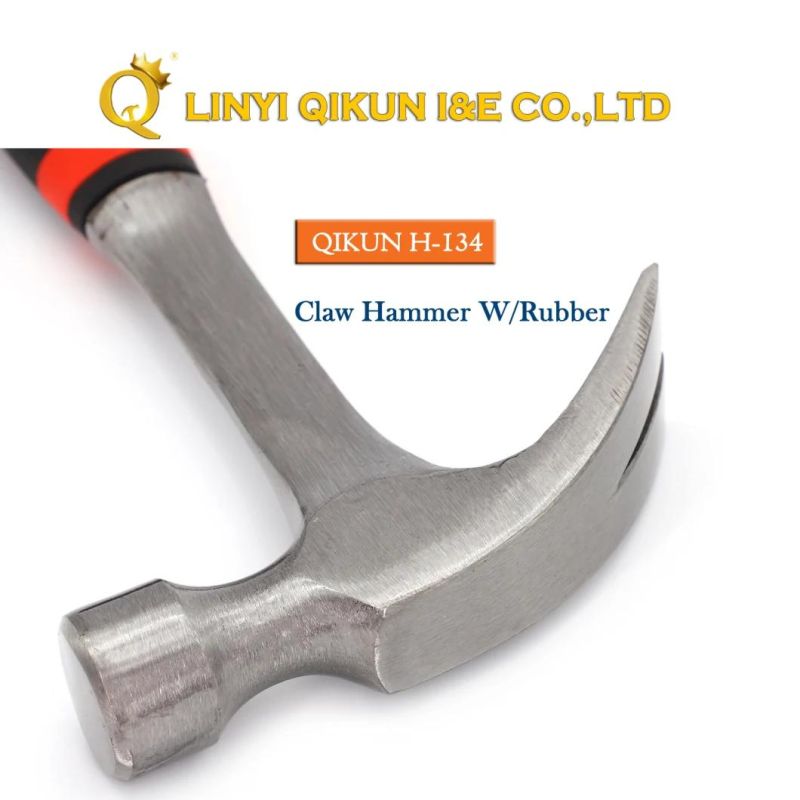 H-134 Construction Hardware Hand Tools American Straight Type Claw Hammer with Plastic Coated Handle