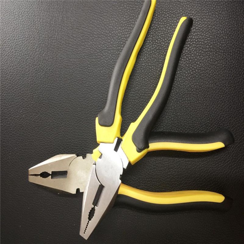 Carbon Steel Combination Cutting Plier with Double Color Handle