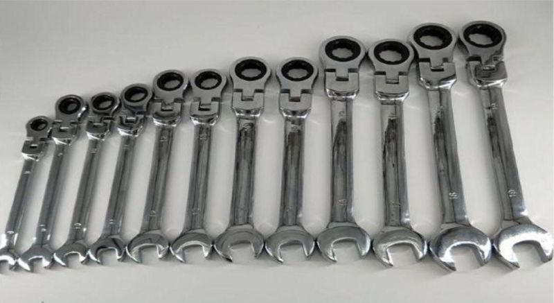 12PCS 8-19mm Combination Ratchet Wrench Torque Spanner Set