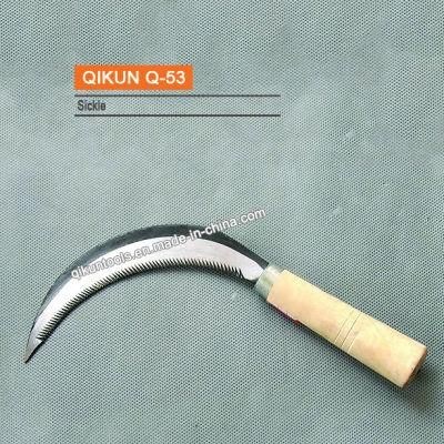 Q-53 Wooden Handle Sickle with Tooth