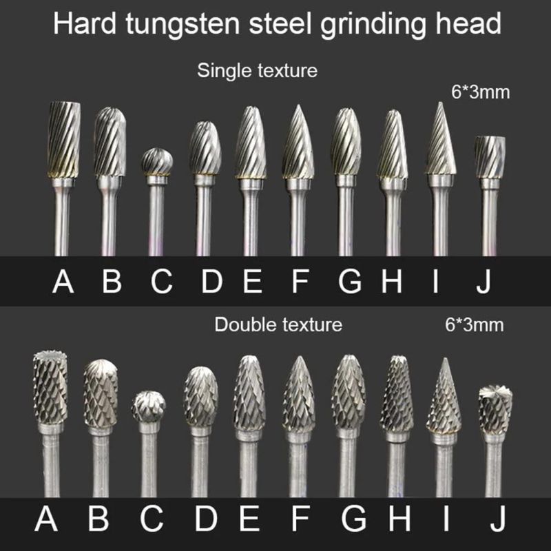 Tungsten Carbide Burrs Cutter Set in 10 PCS and 8 PCS Solid Carbide Rotary Burrs for Cutting Metal