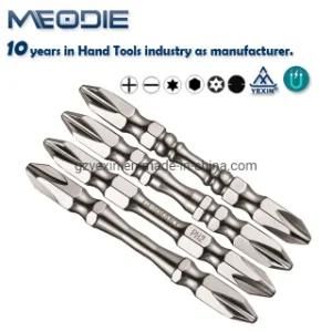 White 65mm Magnetic Screwdriver Bit Set in Chrom