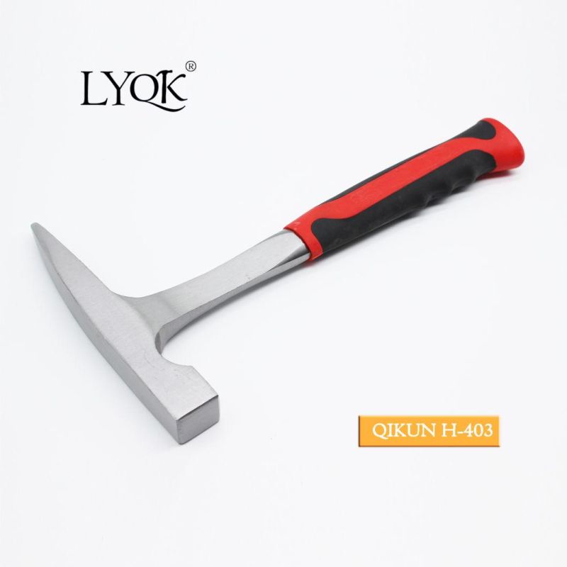 H-403 Construction Hardware Hand Tools Fiberglass Rubber Handle German Type Bricklayer Mason Hammer