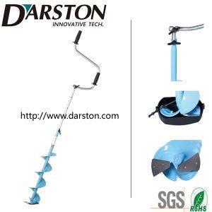 T-Style Hand Ice Auger with Curve Blade, Folded Crank