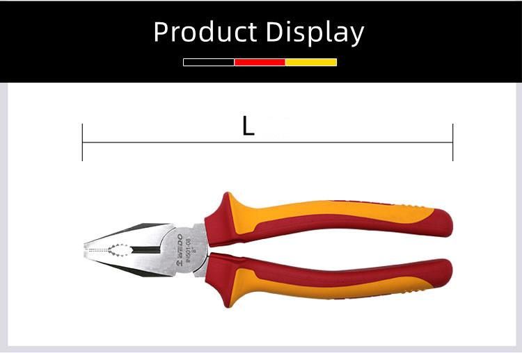 WEDO Insulated Pliers VDE 1000V Injection Lineman Pliers Chrome Vanadium Steel Anti-Slip Handle