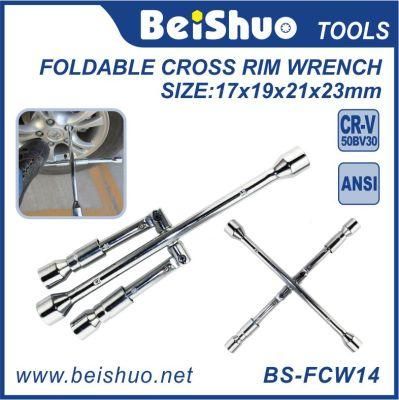High Quality Foldable Cross Rim Wrench for Repairing