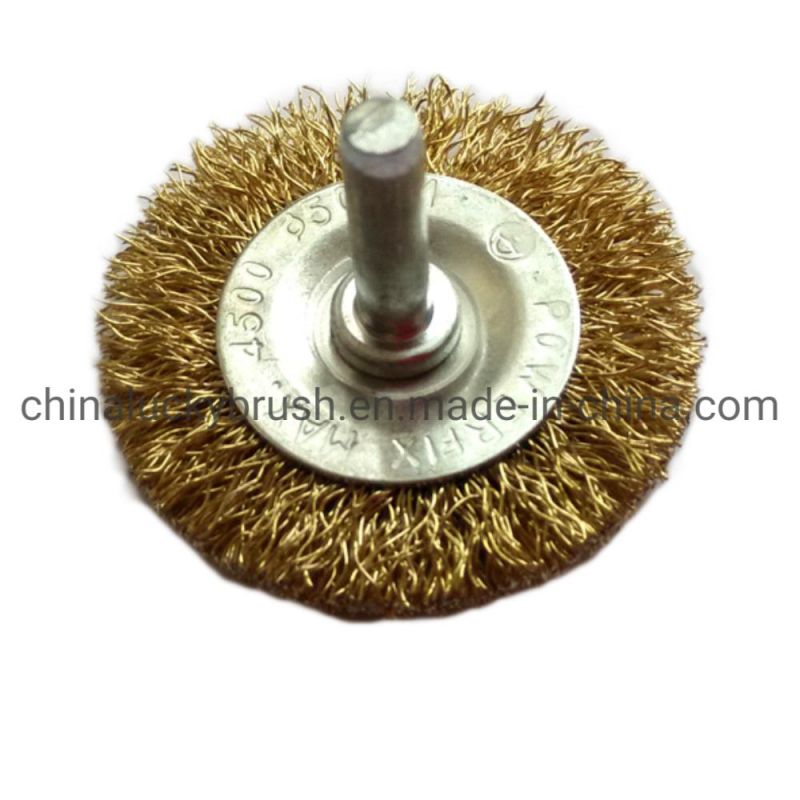 Crimped Wire Wheel Brush with Shaft (YY-856)