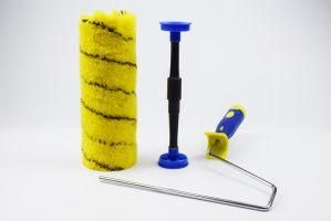Blue and Yellow Rubber Handle Wool Roller Brush