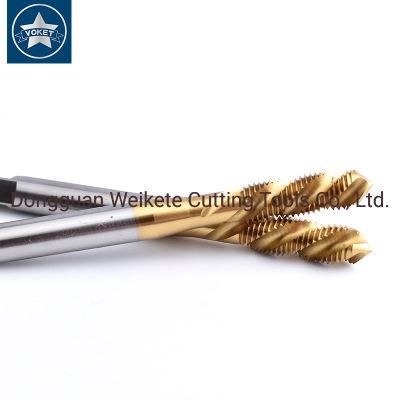 Hsse-M35 Left Hand with Tin Spiral Fluted Taps M3 M4 M5 M6 M7 M8 M9 M10 M12 M14 M16 Machine Screw Fine Thread Tap