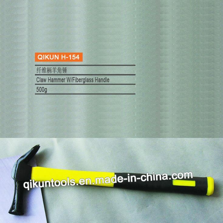 H-147 Construction Hardware Hand Tools American Type Claw Hammer with Green Fiberglass Handle