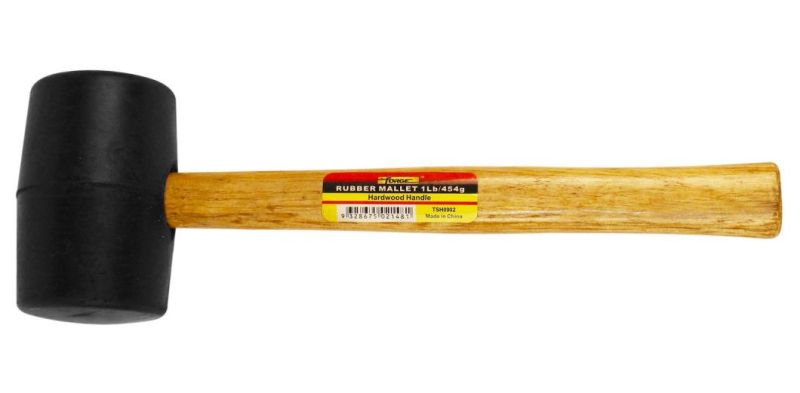 High Quality 1lb Rubber Mallet with Wooden Handle for Construction