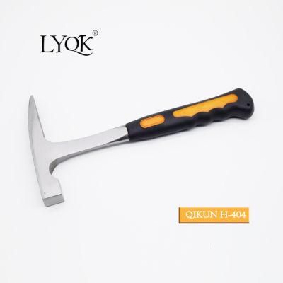 H-404 Construction Hardware Hand Tools Fiberglass Rubber Handle German Type Bricklayer Mason Hammer