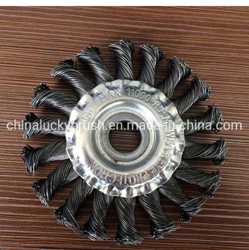 4inch Steel Wire Wheel Brush with Blue Plate (YY-592)