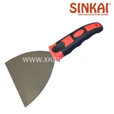 High Quality Rubber Plastic Handle Flexible Carbon Steel Plastering Putty Knife&#160;