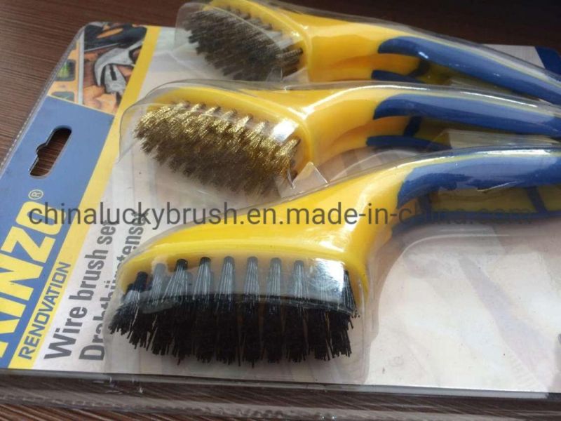 Double Colour Plastic Handle Wire Cleaning Brush (YY-681)