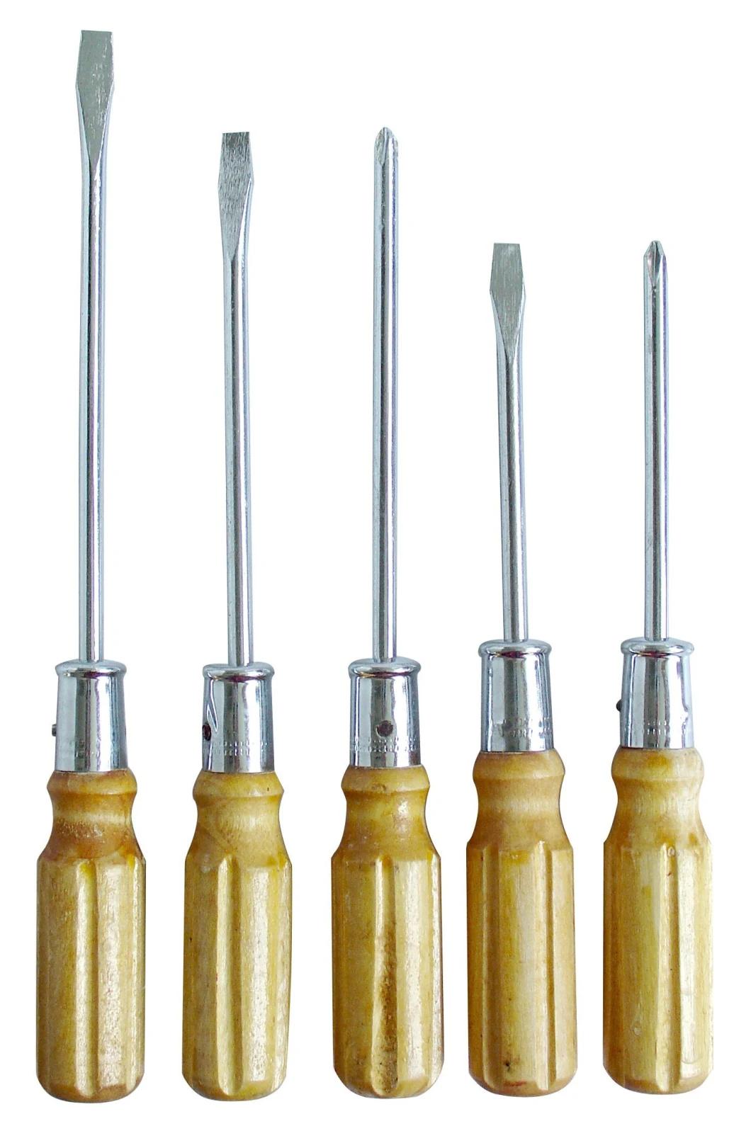 5PCS Screwdrivers with Wooden Handle