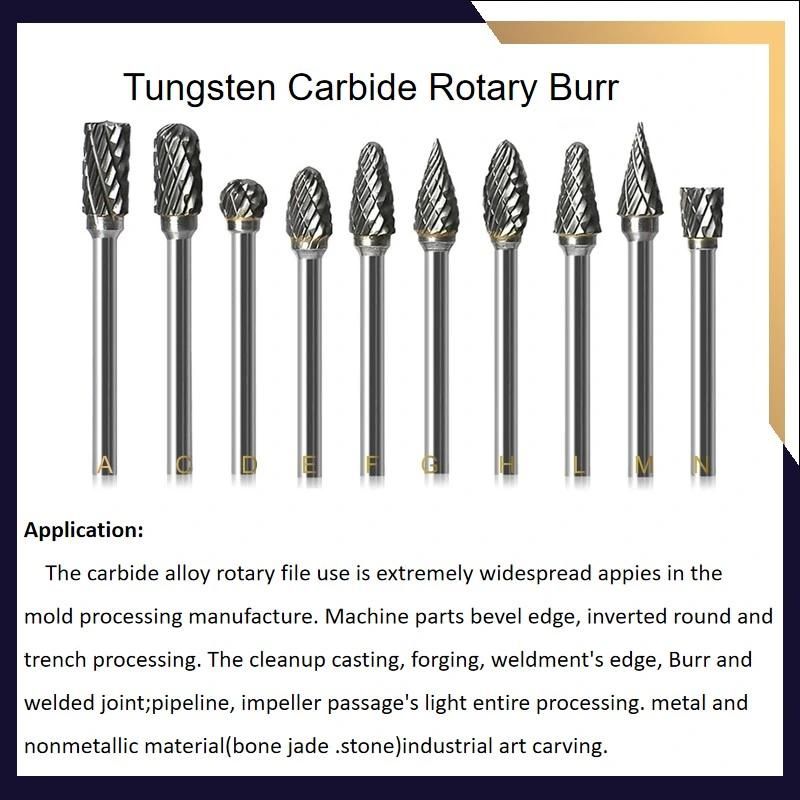 Tungsten Carbide Rotary Burrs for Processing Metal Jade Wood Plastic