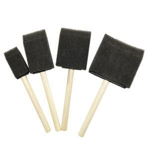 Foam Brush Sponge Wooden Handle Brushes for Watercolor