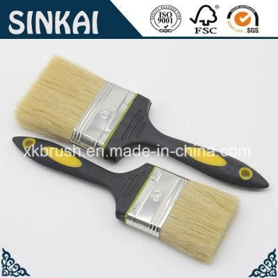 Rubber Handle Paint Brush with Tarpered Filament and Bristle
