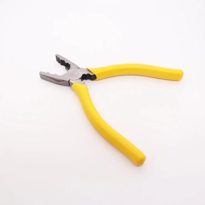 Yellow PVC Handle Durable Screw-Thread Steel Combination Pliers