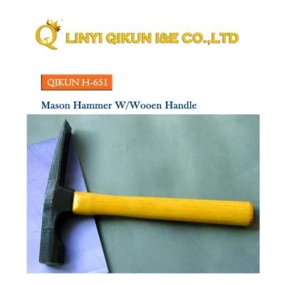 H-651 Construction Hardware Hand Tools Mason Hammer with Wooden Handle